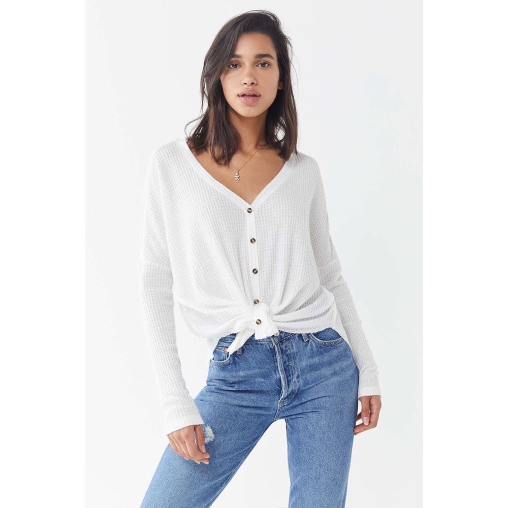 URBAN OUTFITTERS “Out From Under Jojo Oversized Thermal Button-Front Cardigan”
